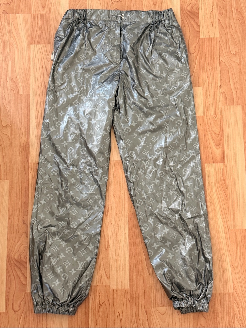 Louis Vuitton Metallic Grey Monogram Track Pants